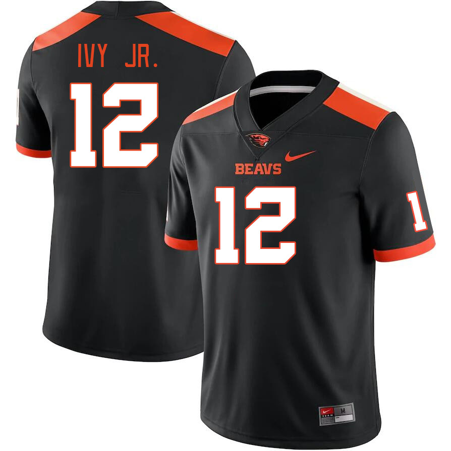 Men #12 Tyrice Ivy Jr. Oregon State Beavers College Football Jerseys Stitched-Black